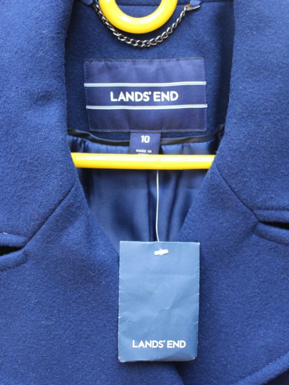 LL Bean NWT Women Double Breasted Coat Wool S 10 Blue Vent lined 60 Wool 40 Visc